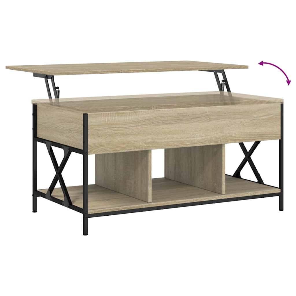 vidaXL Möbel Couchtisch Braun 100x55x50 cm höhenverstellbar