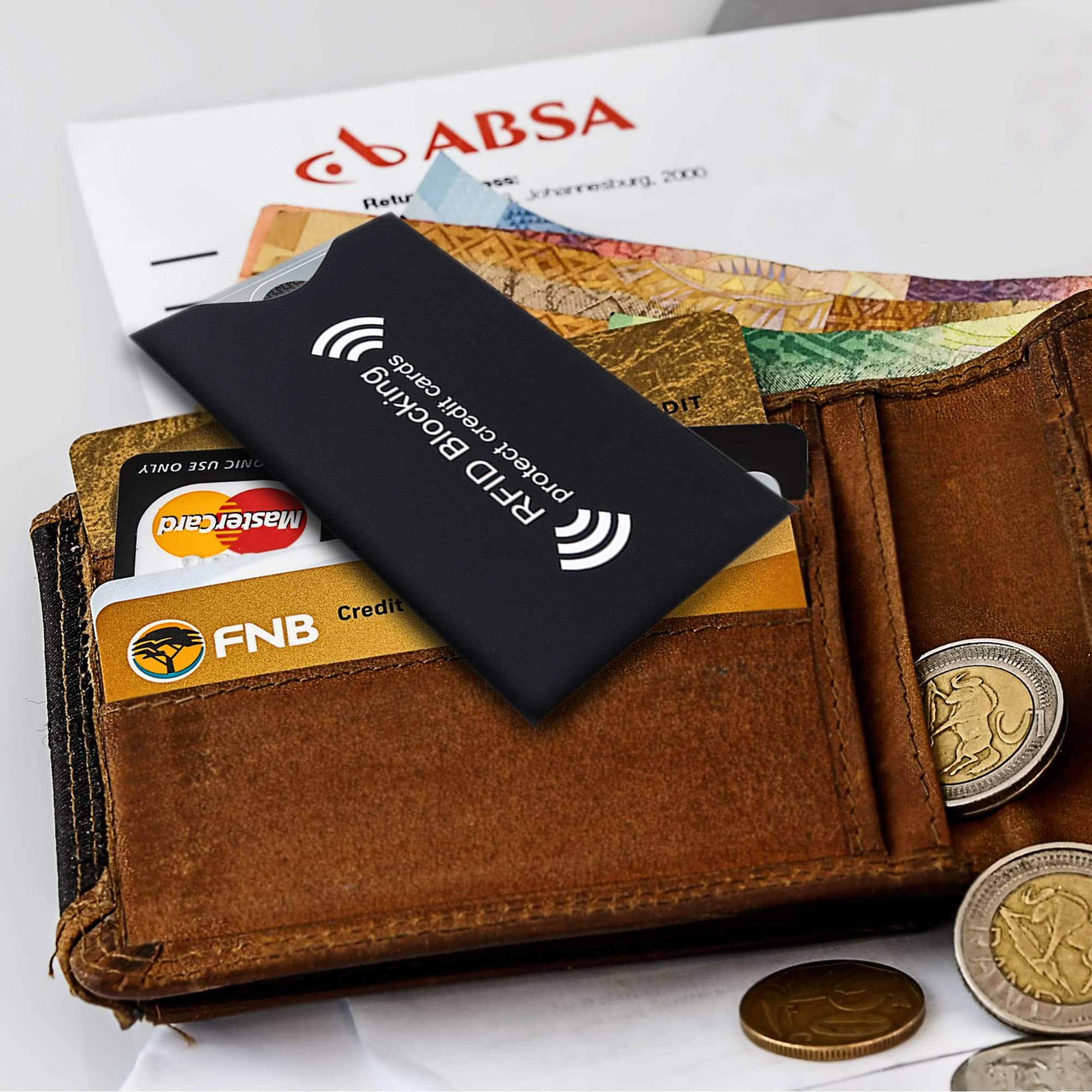 Intirilife RFID Schutzhülle Schwarz 10 Stück 8,7x5,8 cm Kreditkarte