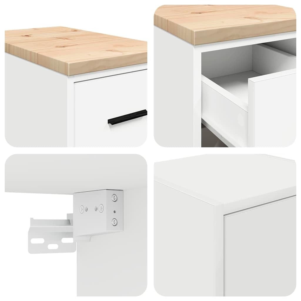 vidaXL Heim & Garten Garagenschränke 2 Stk. Weiß Holz