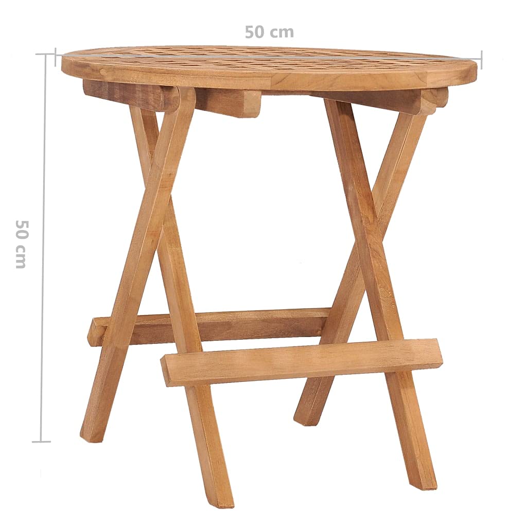 vidaXL Gartenmöbel Set 3-tlg Teak rund klappbar