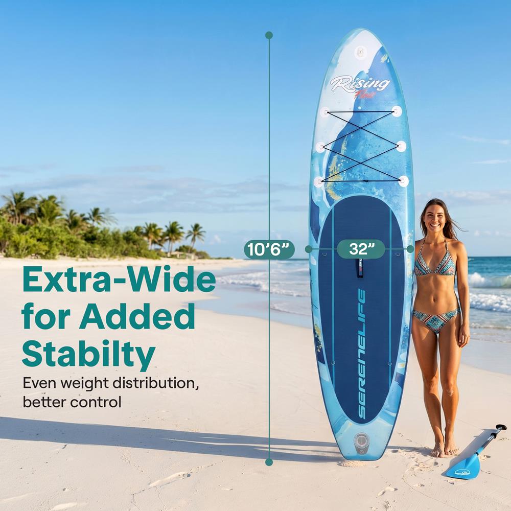 Serenelife SUP Paddle Board 10'6 aufblasbar Schwarz