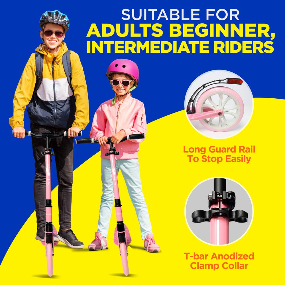 Serenelife Kick Scooter Pink klappbar Alu Tretroller Erwachsene