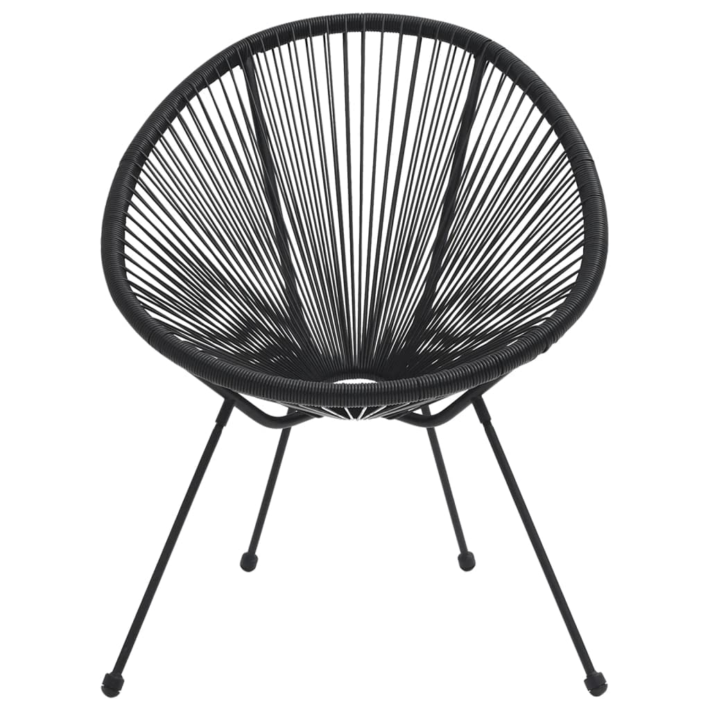 vidaXL Garten-Essgruppe Schwarz 2-tlg Rattan-Optik Set