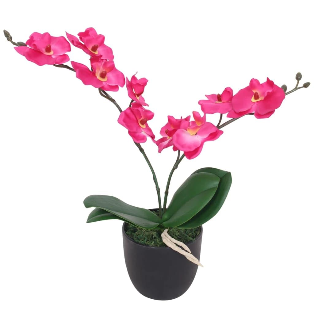 vidaXL Künstliche Orchidee weiß mit Topf 30 cm 9 Blüten