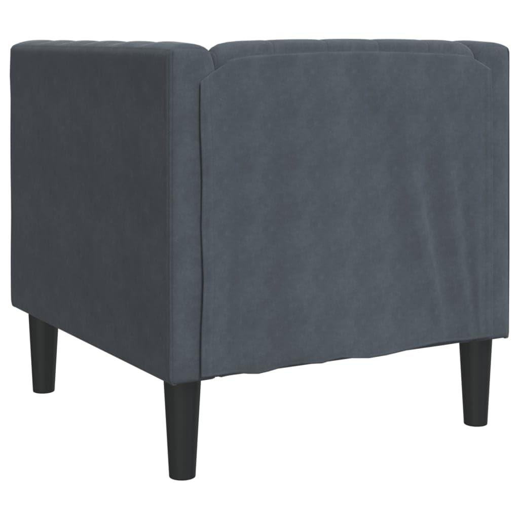 vidaXL Chesterfield-Sessel Samt Sessel Dunkelgrau Knopftuft