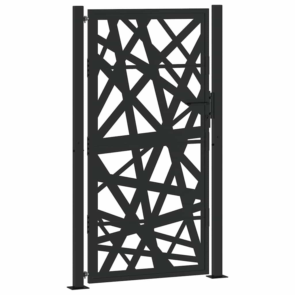 vidaXL Gartentor Schwarz 100x175 cm Stahl abschließbar