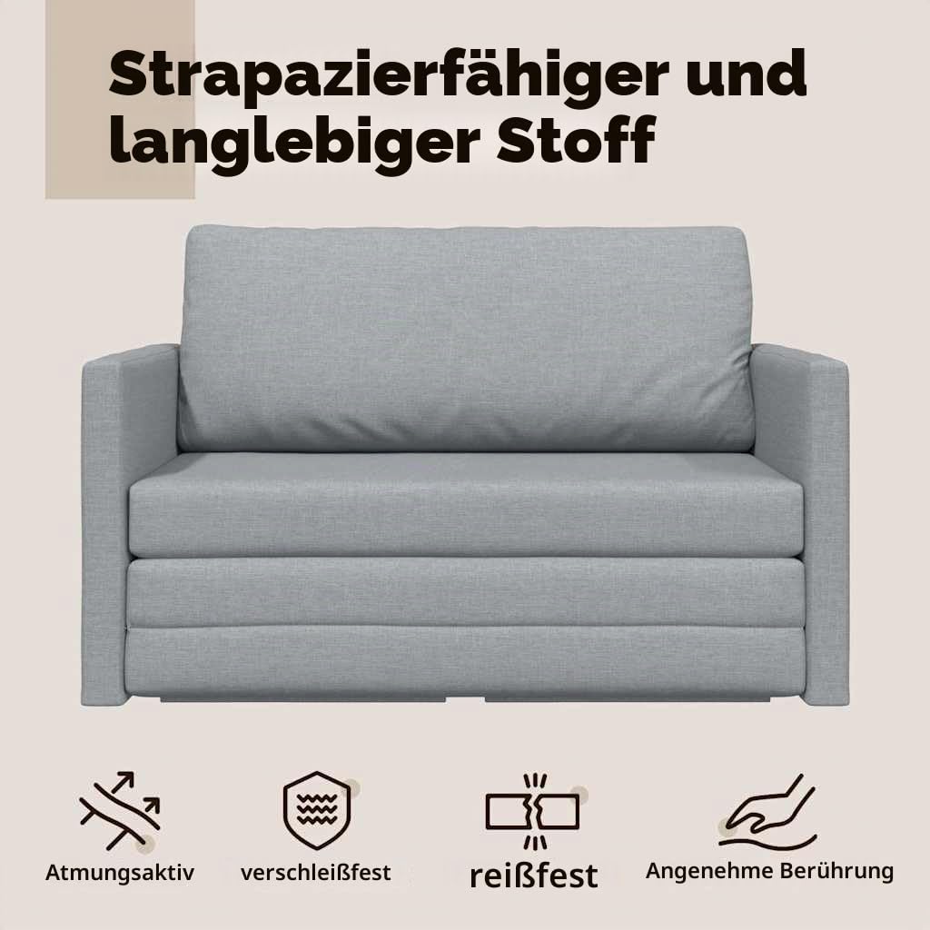 vidaXL Schlafsofa 124x71x78 cm Hellgrau Stoff Gästebett
