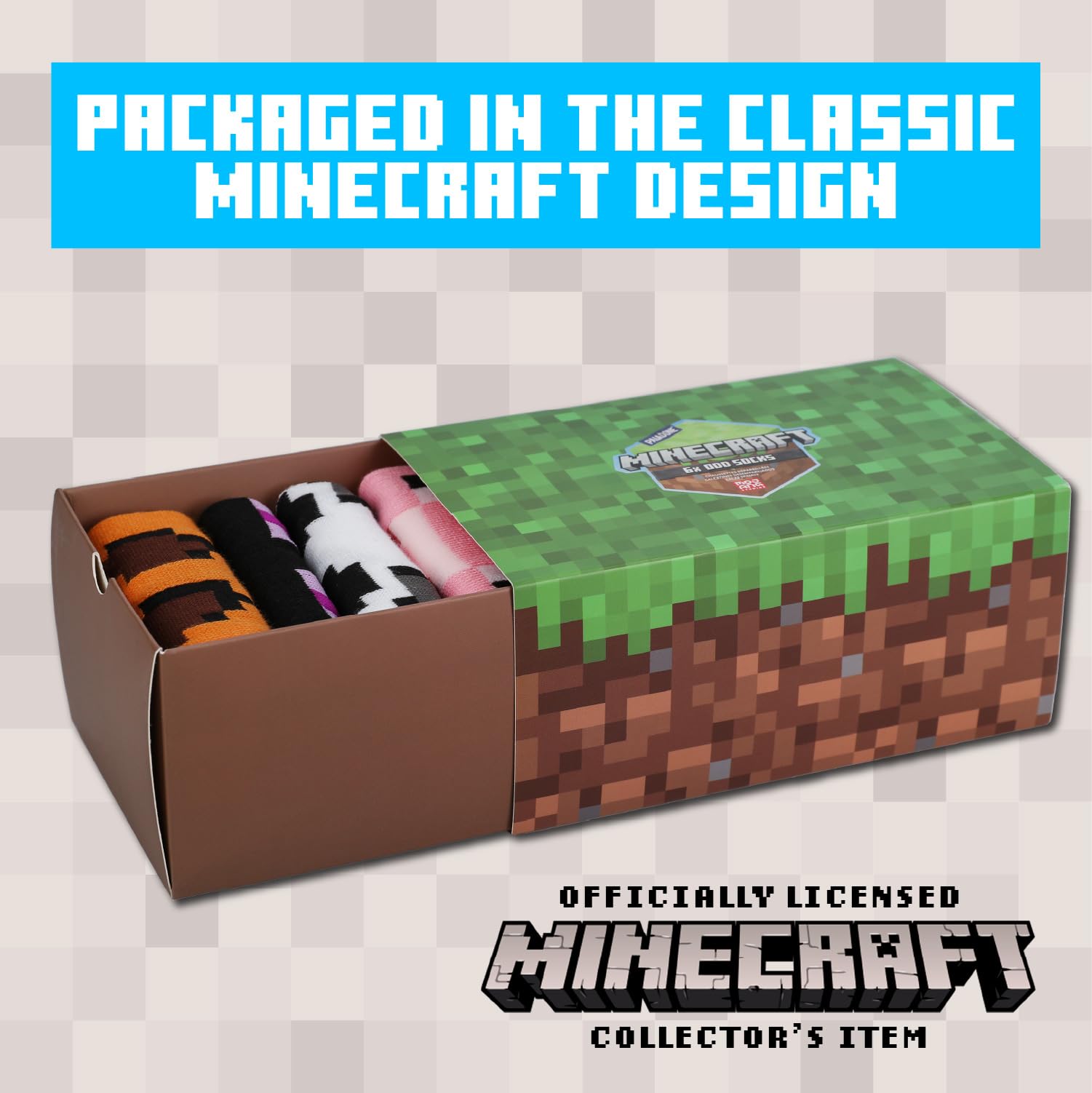 Paladone Homeware Minecraft Odd Socks 6er Set EU 36-41