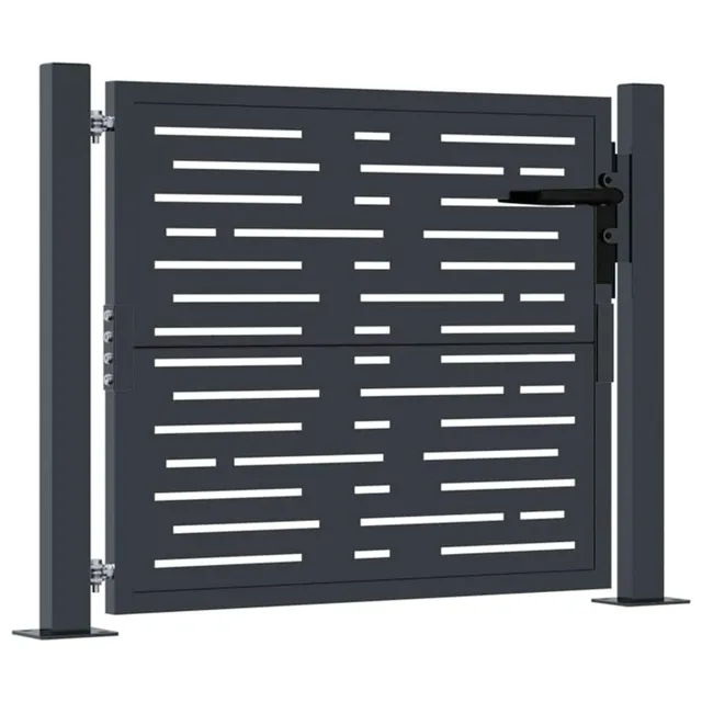 vidaXL Gartentor 100x75 cm Anthrazit Stahl Quadrat-Design
