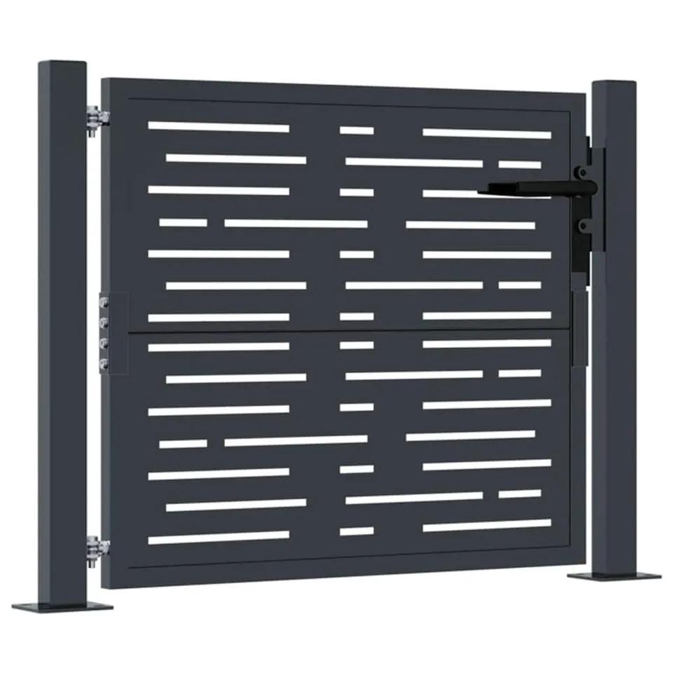 vidaXL Gartentor 100x75 cm Anthrazit Stahl Quadrat-Design