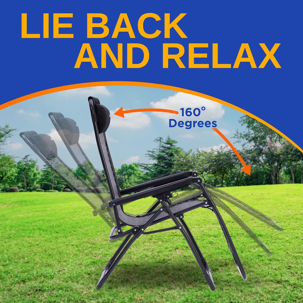 Serenelife Zero Gravity Stuhl Rattan Braun mit Tisch faltbar