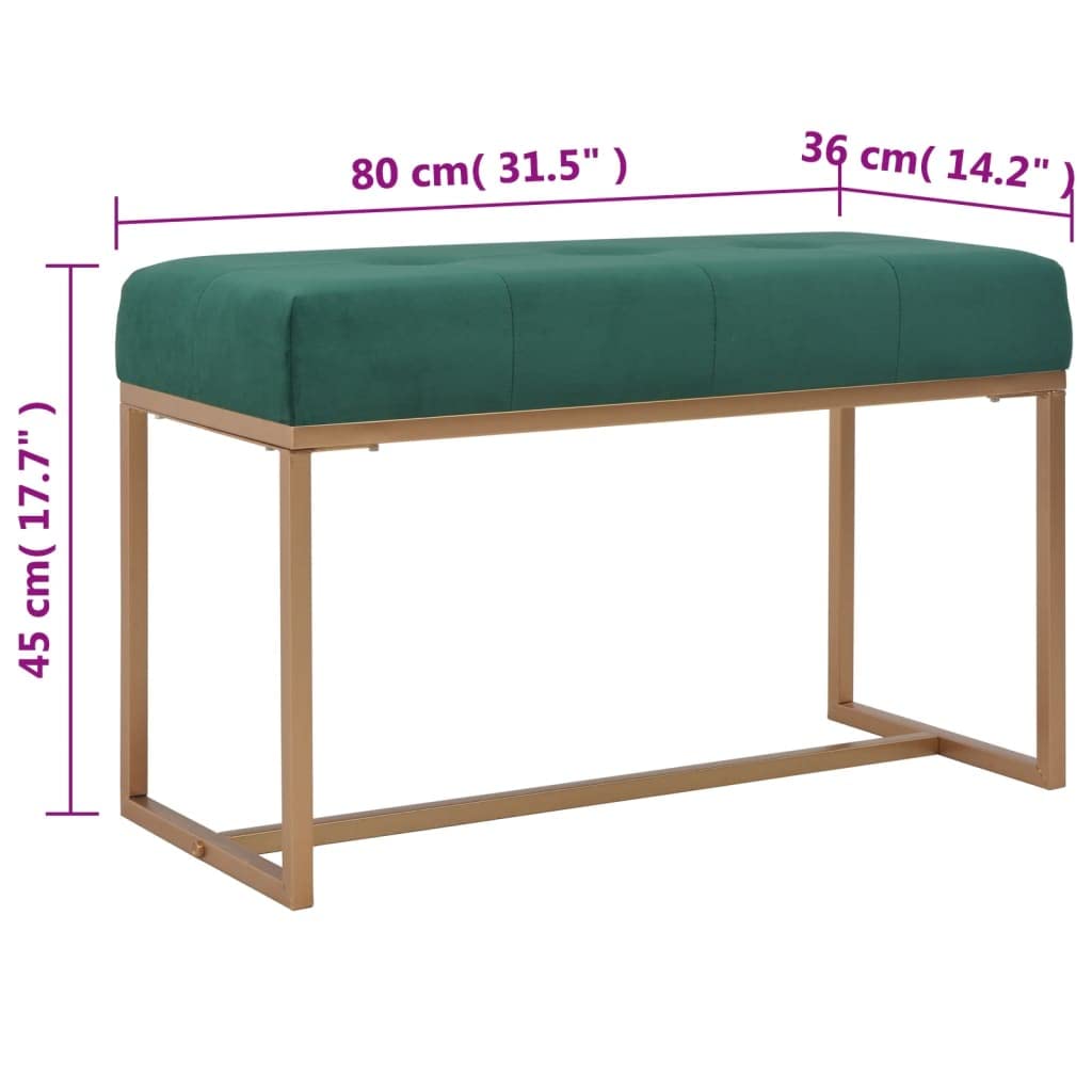 vidaXL Bank 80 cm Samt grün Polsterbank Eisen