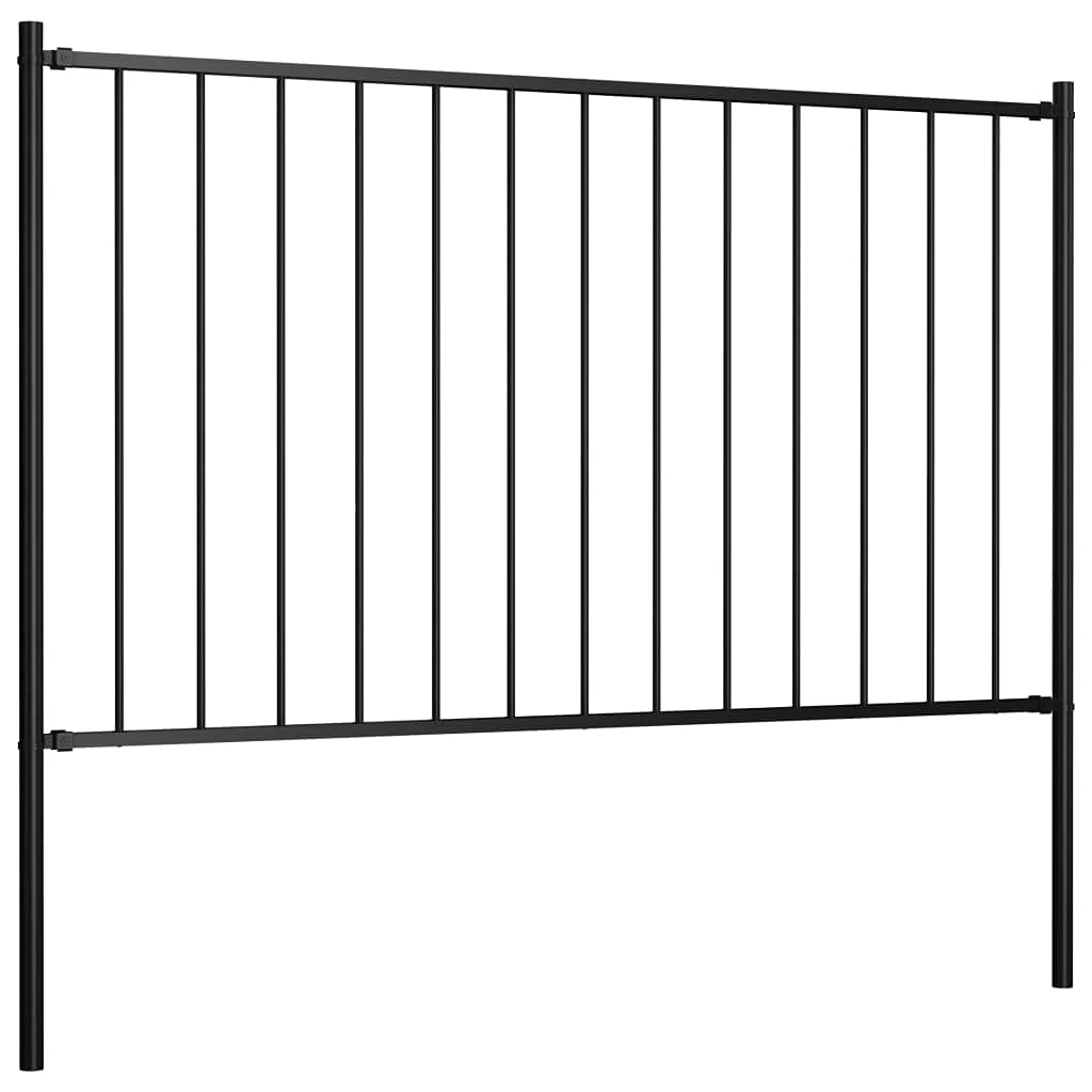 vidaXL Heim Garten Zaunelement Stahl 1,81x1m Schwarz