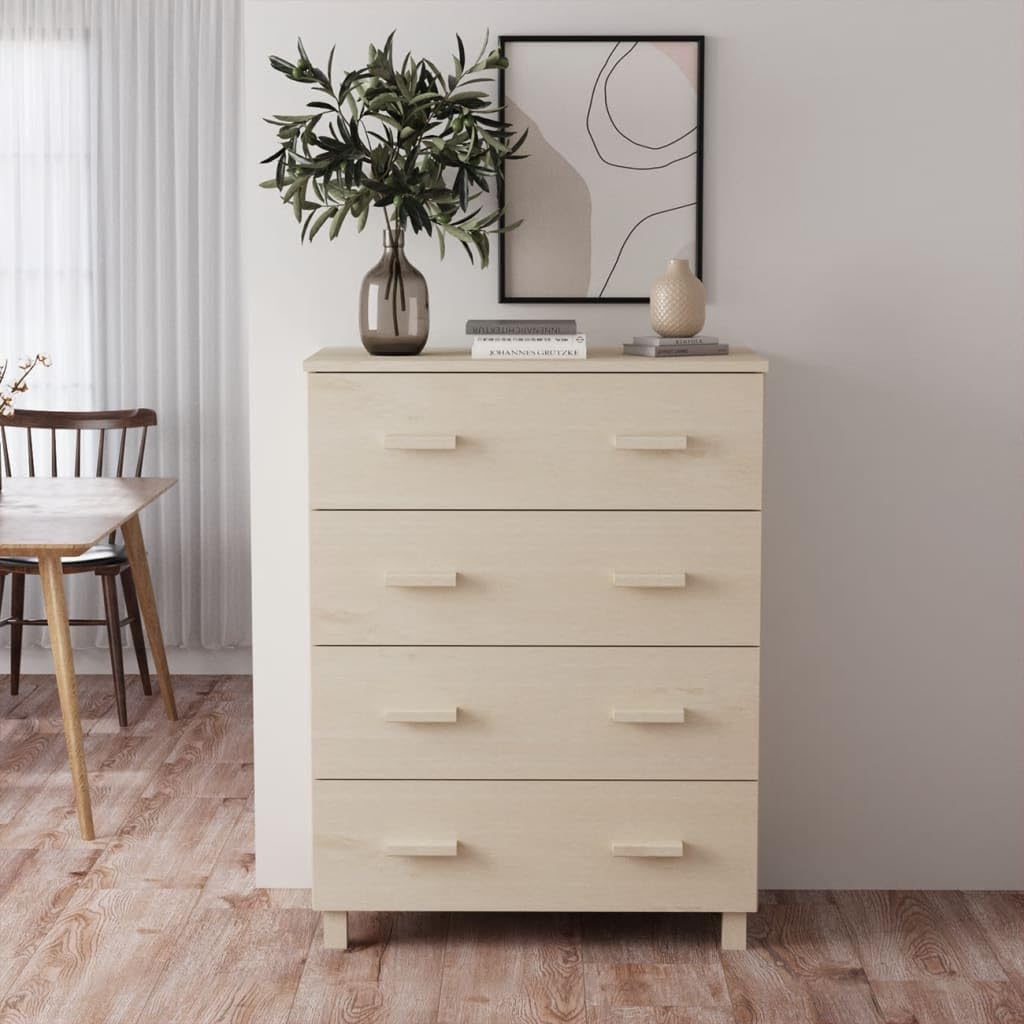 vidaXL Möbel Sideboard 4 Schubladen Honigbraun 79cm Kiefer