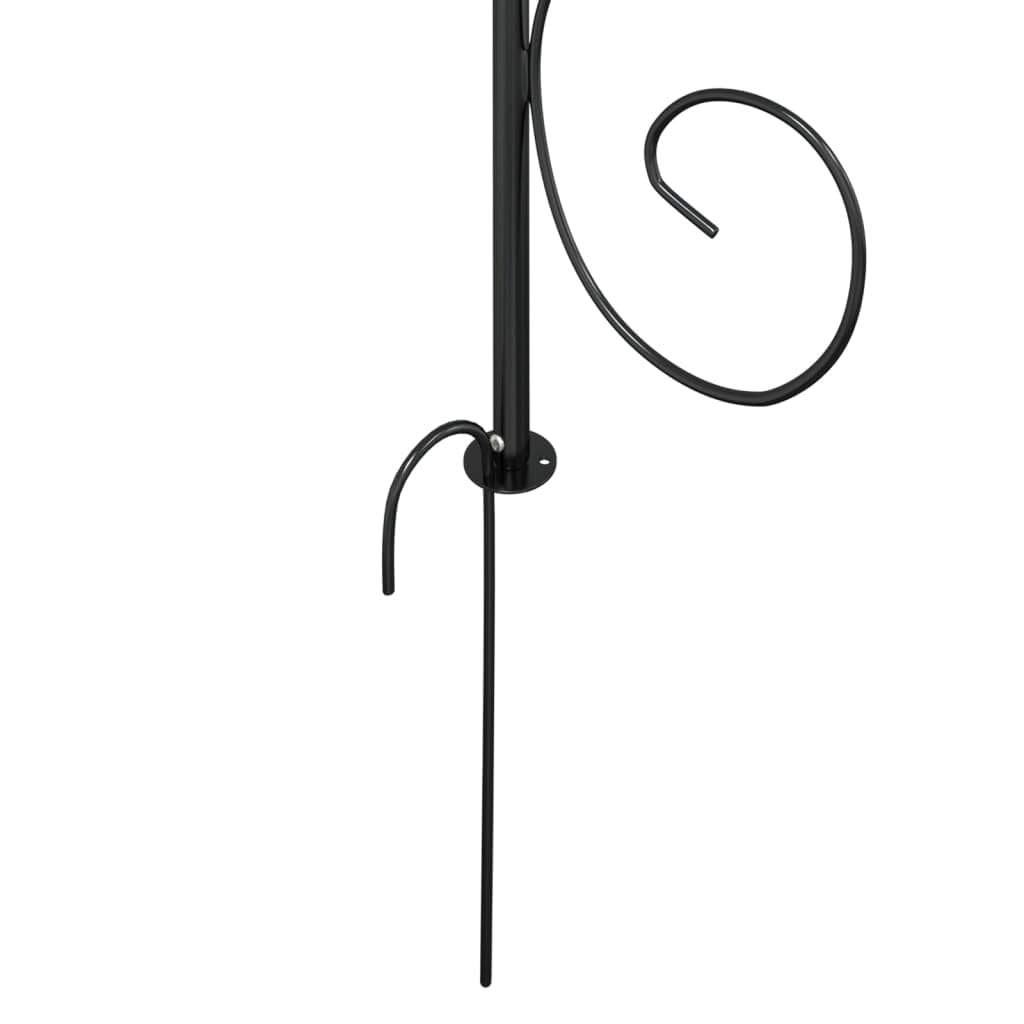 vidaXL Gartenbogen Schwarz Ø180x255 cm Stahl Rosenbogen Kletterpflanzen