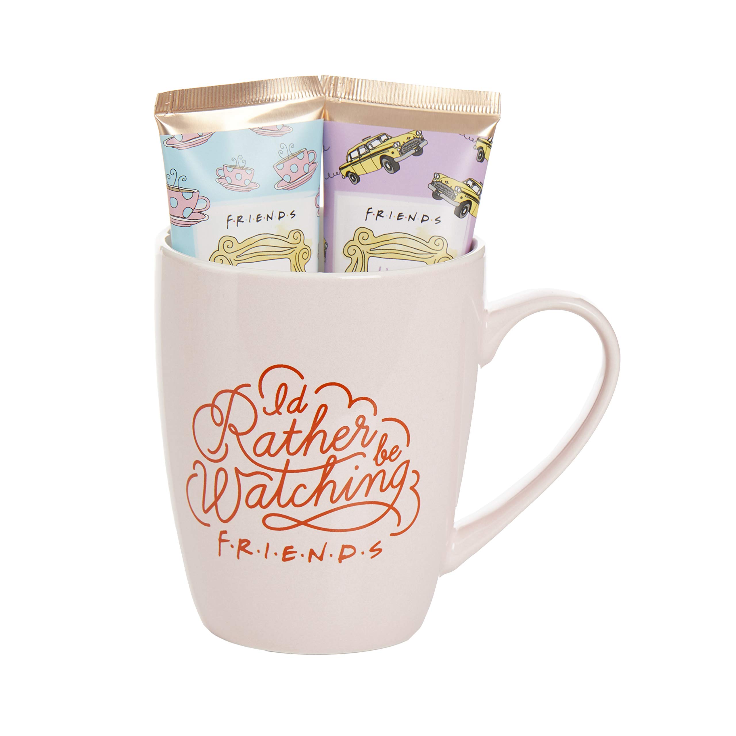 Paladone Friends Kaffeetasse Geschenkset rosa 300 ml Handcreme