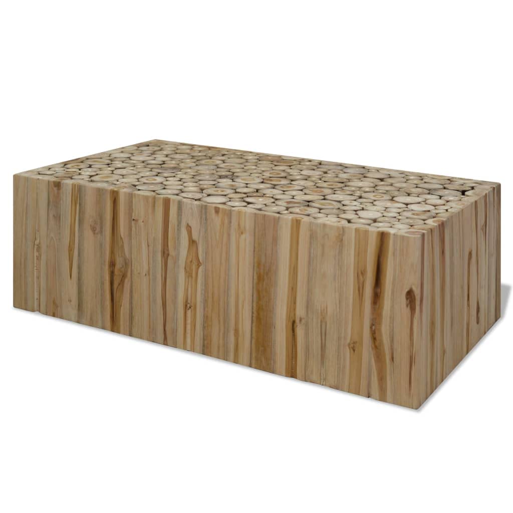 vidaXL Möbel Teak Couchtisch 50 cm Kaffeetisch Holz