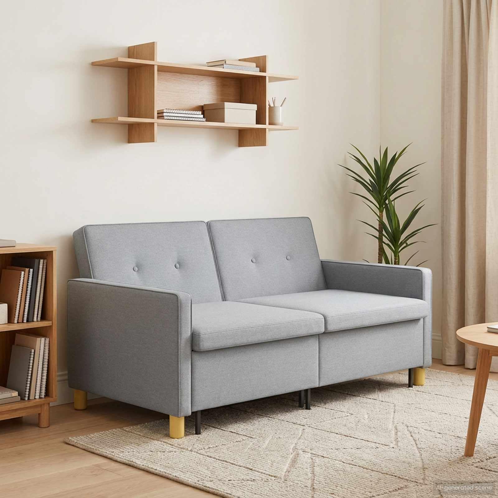 vidaXL Möbel Schlafsofa Ausziehbar Hellgrün Stoff 154 cm
