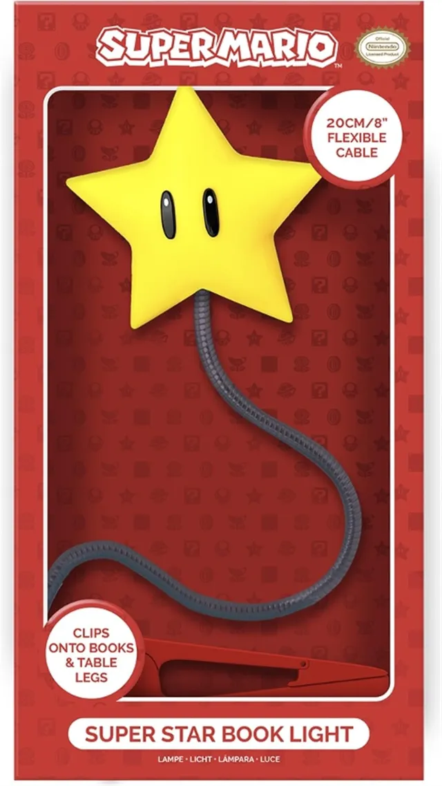 Paladone Super Mario Super Star Buchlampe LED Clip