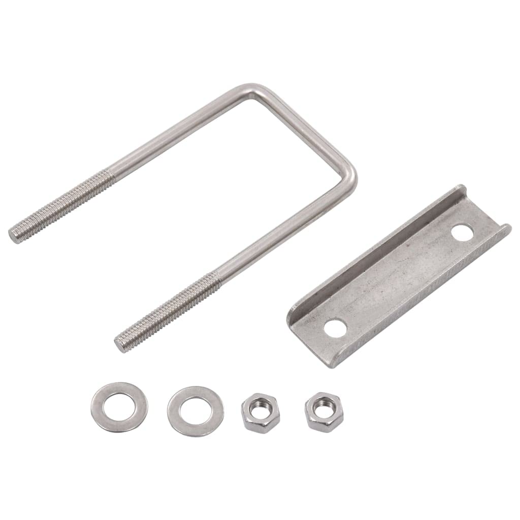 vidaXL Heim & Garten U-Bügel Zaunverbinder Edelstahl 60x40mm 25 Sets