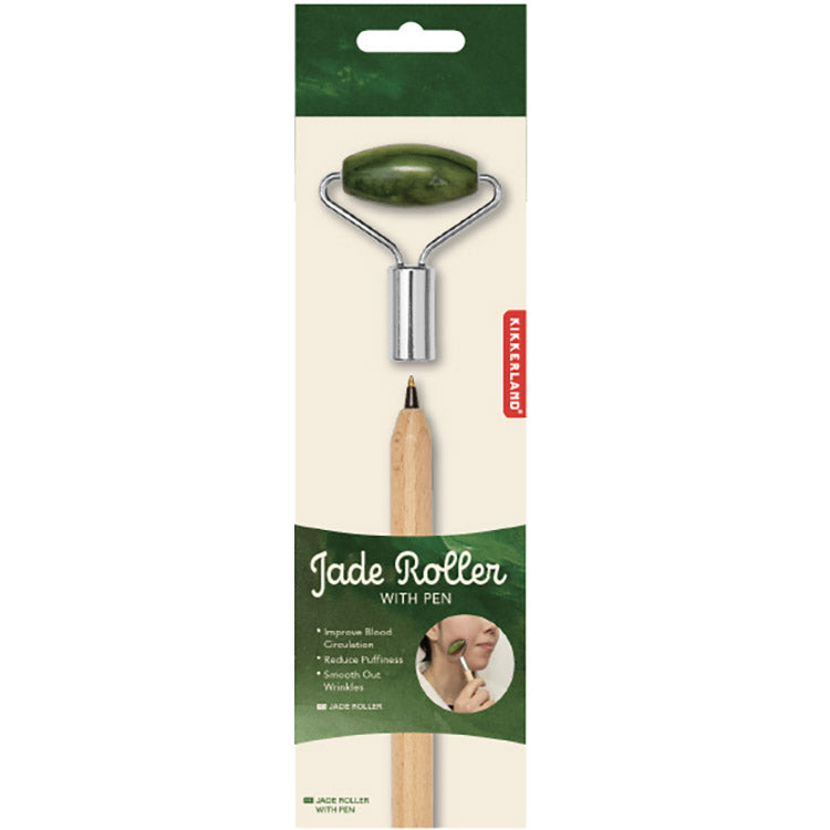 Kikkerland Jade Roller Pen Kugelschreiber mit Gesichtsroller