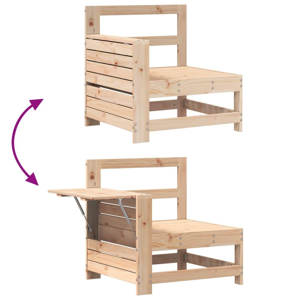 vidaXL Heim & Garten Gartensofa Kiefer Mittelsofa mit Tisch