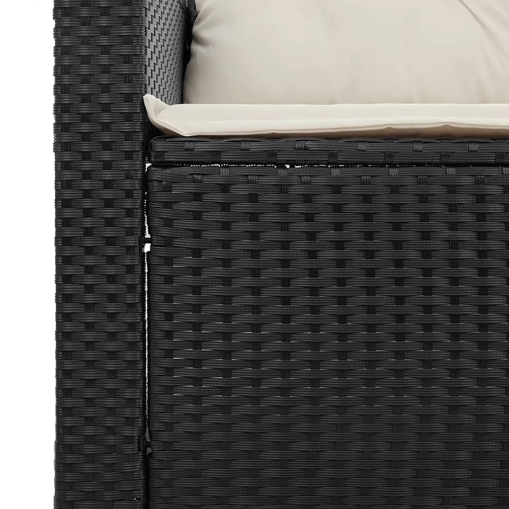 vidaXL Heim & Garten Gartensofa 3-Sitzer Poly Rattan Schwarz