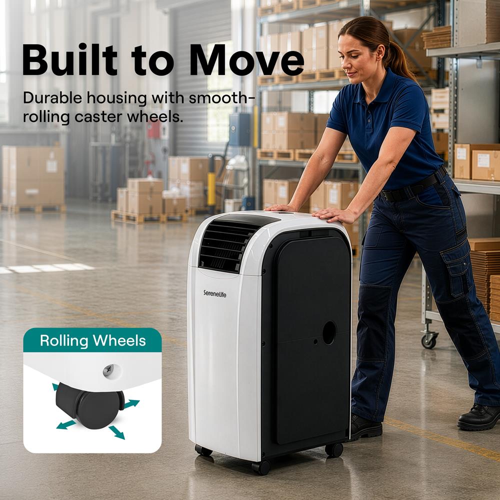 Serenelife Portable AC Spot Cooler Klimagerät 12000 BTU Grau WLAN