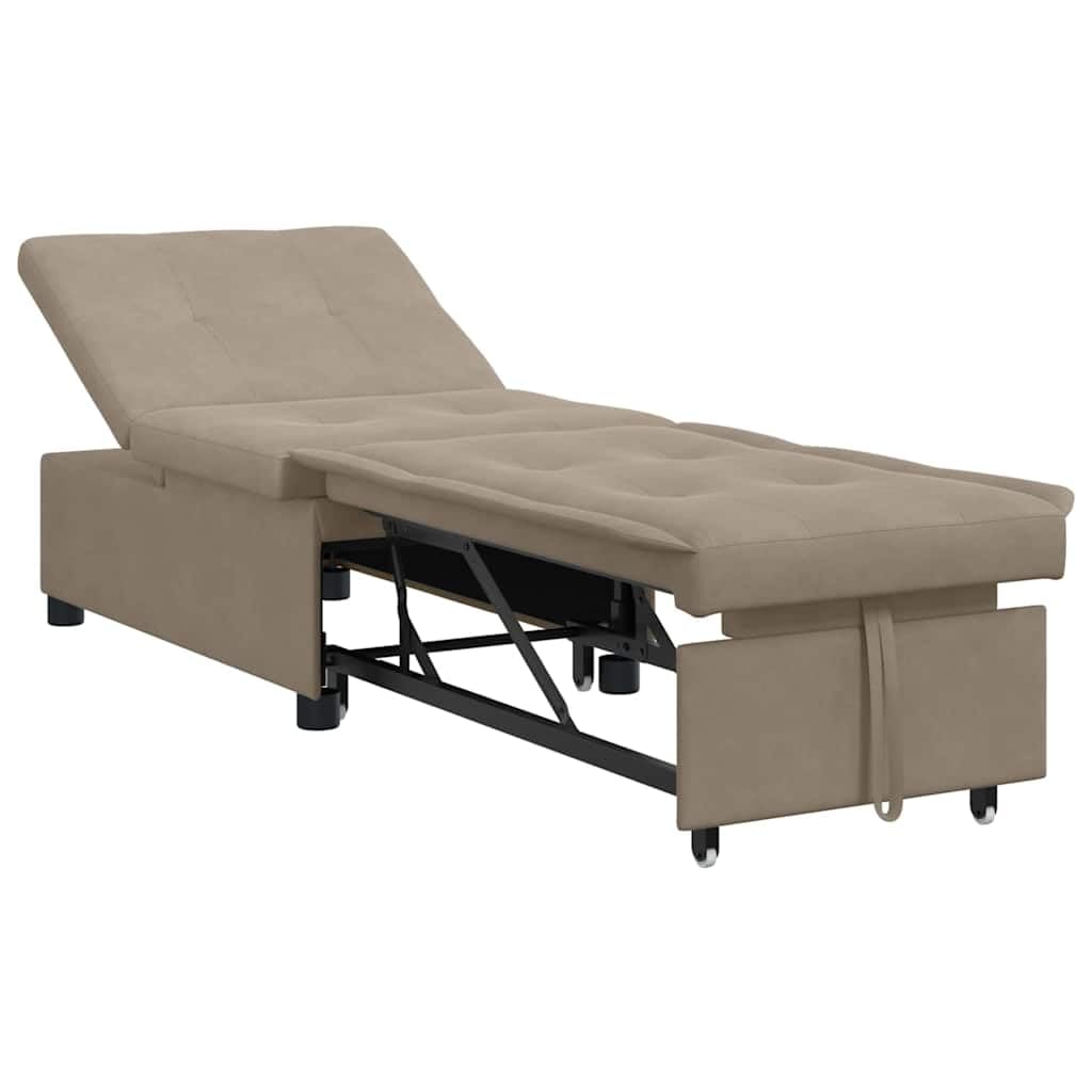 vidaXL Möbel Schlafsofa 194x67x82 Taupe Mikrofaser ausziehbar