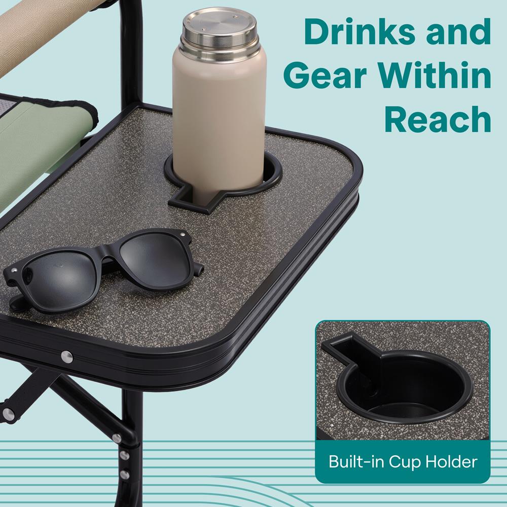 Serenelife Furniture SLFLDCHTBLG Regiestuhl Grün mit Tisch faltbar