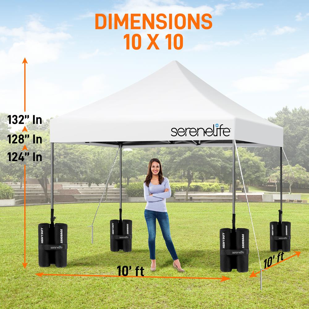 Serenelife Camping Pavillon 10x10 Faltzelt weiß wasserdicht