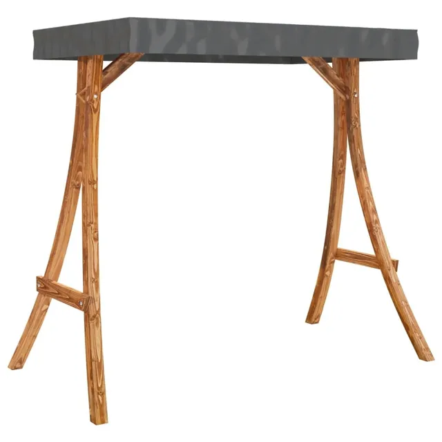 vidaXL Bugholz Schaukelgestell Holz Teak-Finish Anthrazit Dach