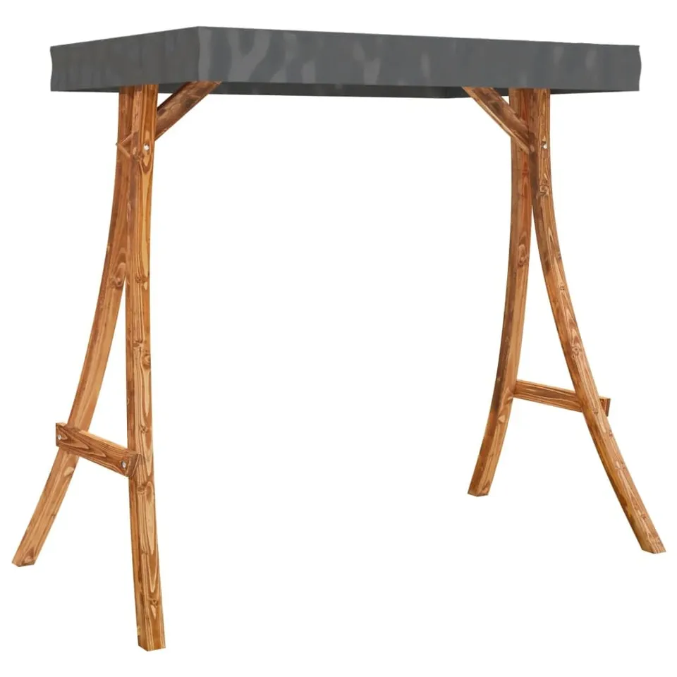 vidaXL Bugholz Schaukelgestell Holz Teak-Finish Anthrazit Dach