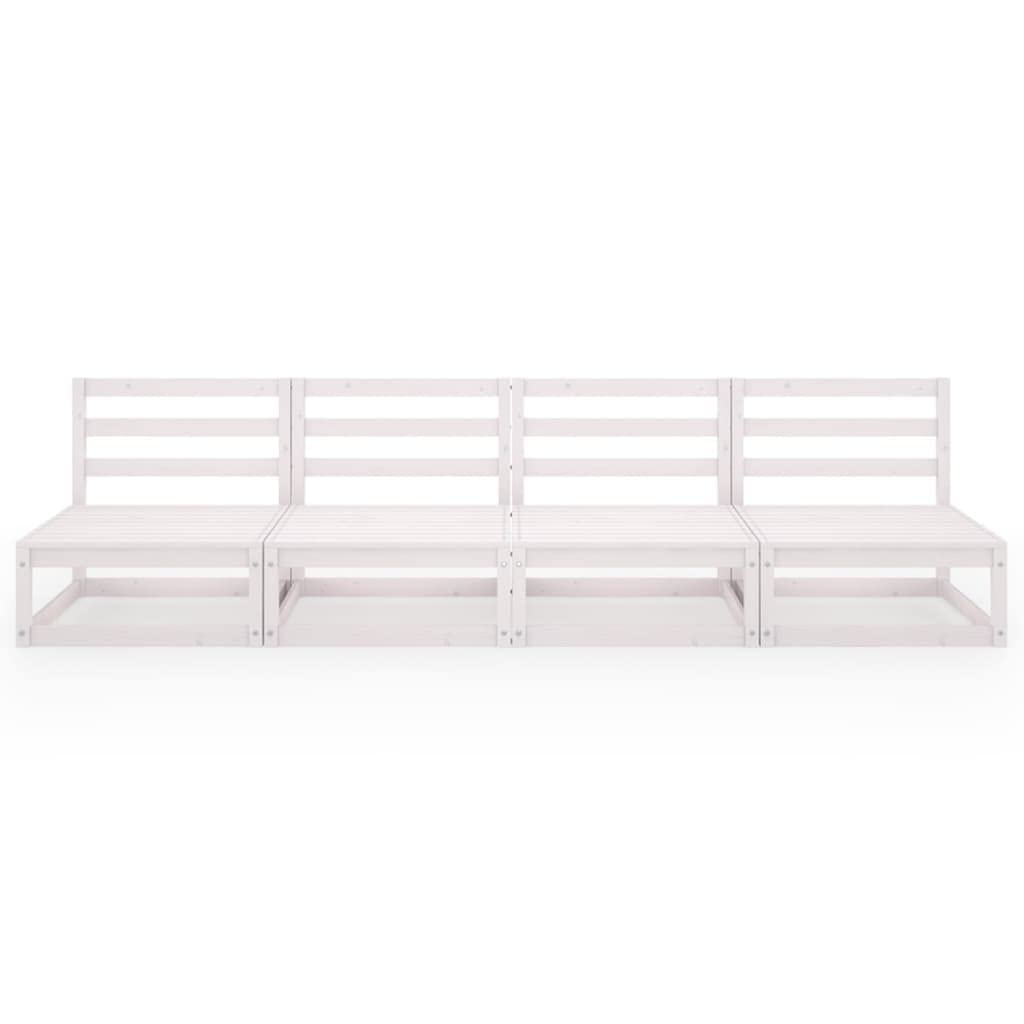vidaXL Heim & Garten Gartensofa 4-Sitzer Holz Weiß modular