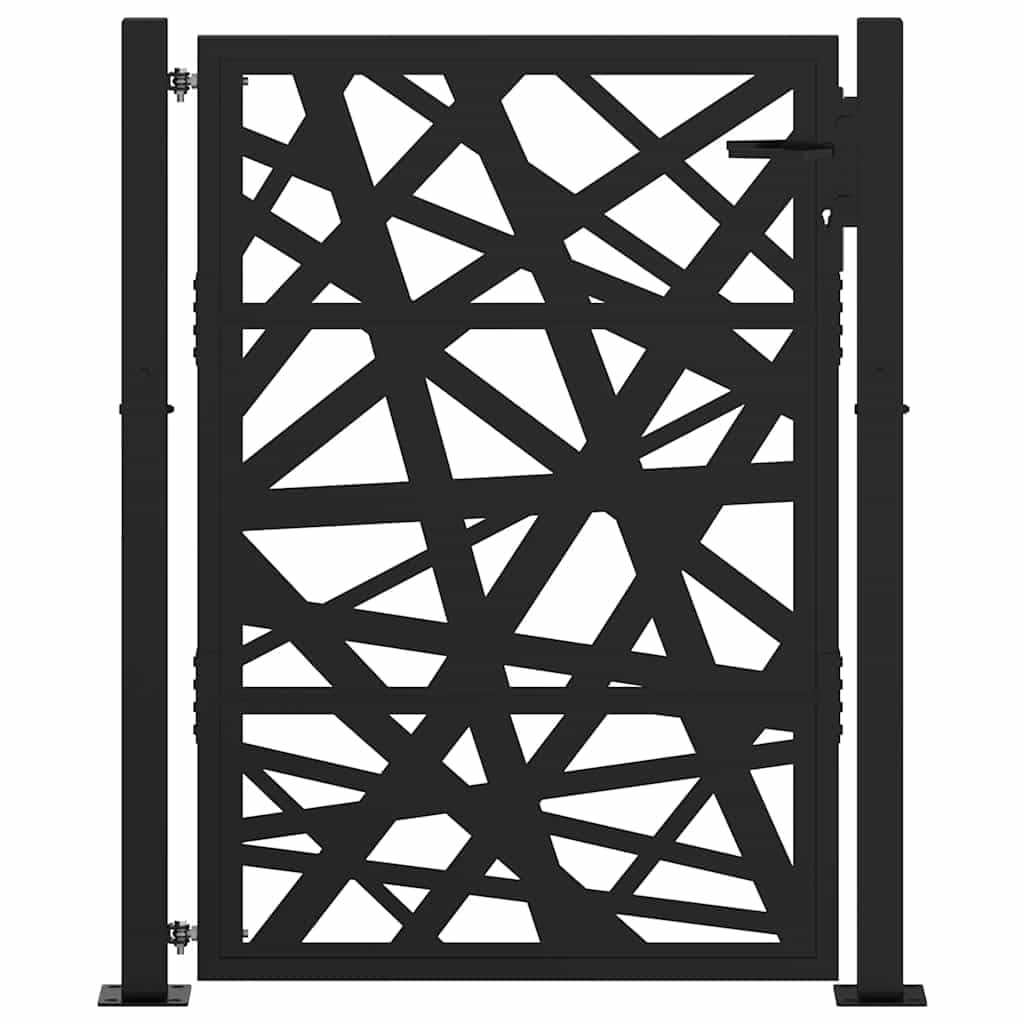 vidaXL Gartentor Stahltor 100x125cm Schwarz abschließbar