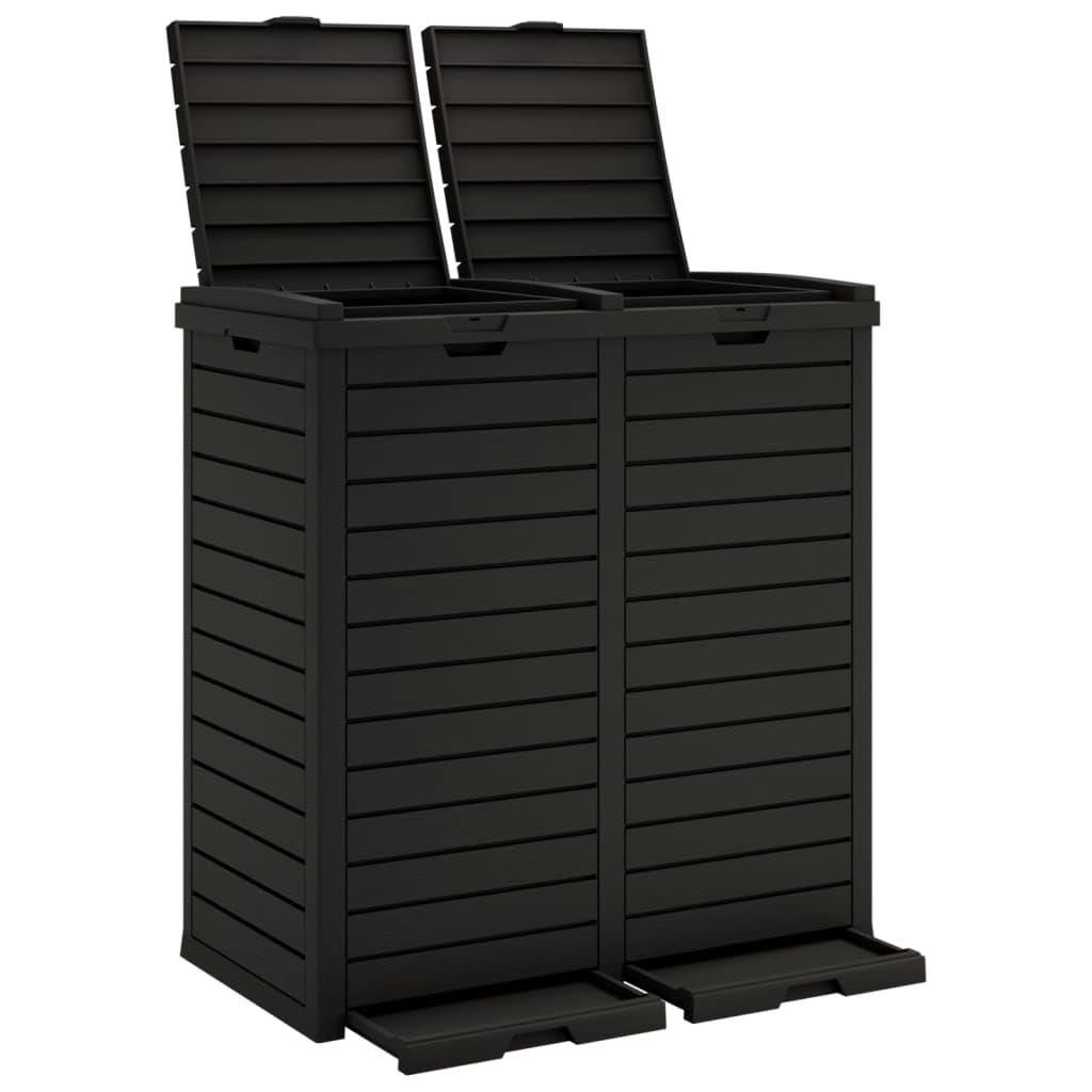 vidaXL Mülltonne Outdoor 230 L Polypropylen schwarz