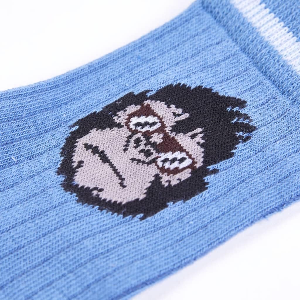 vidaXL Kindersocken Baumwolle Gr. 26-29 Hellblau Gorilla Streifen