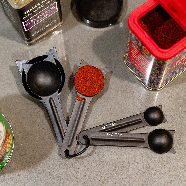 Kikkerland Kitchen Cat Messlöffel 5er Set Katze Backen