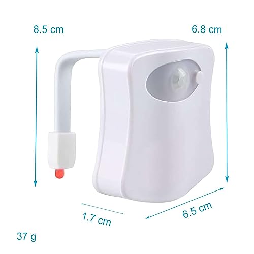 Intirilife Bad LED Toilettenlicht Weiß Bewegungsmelder 8 Farben