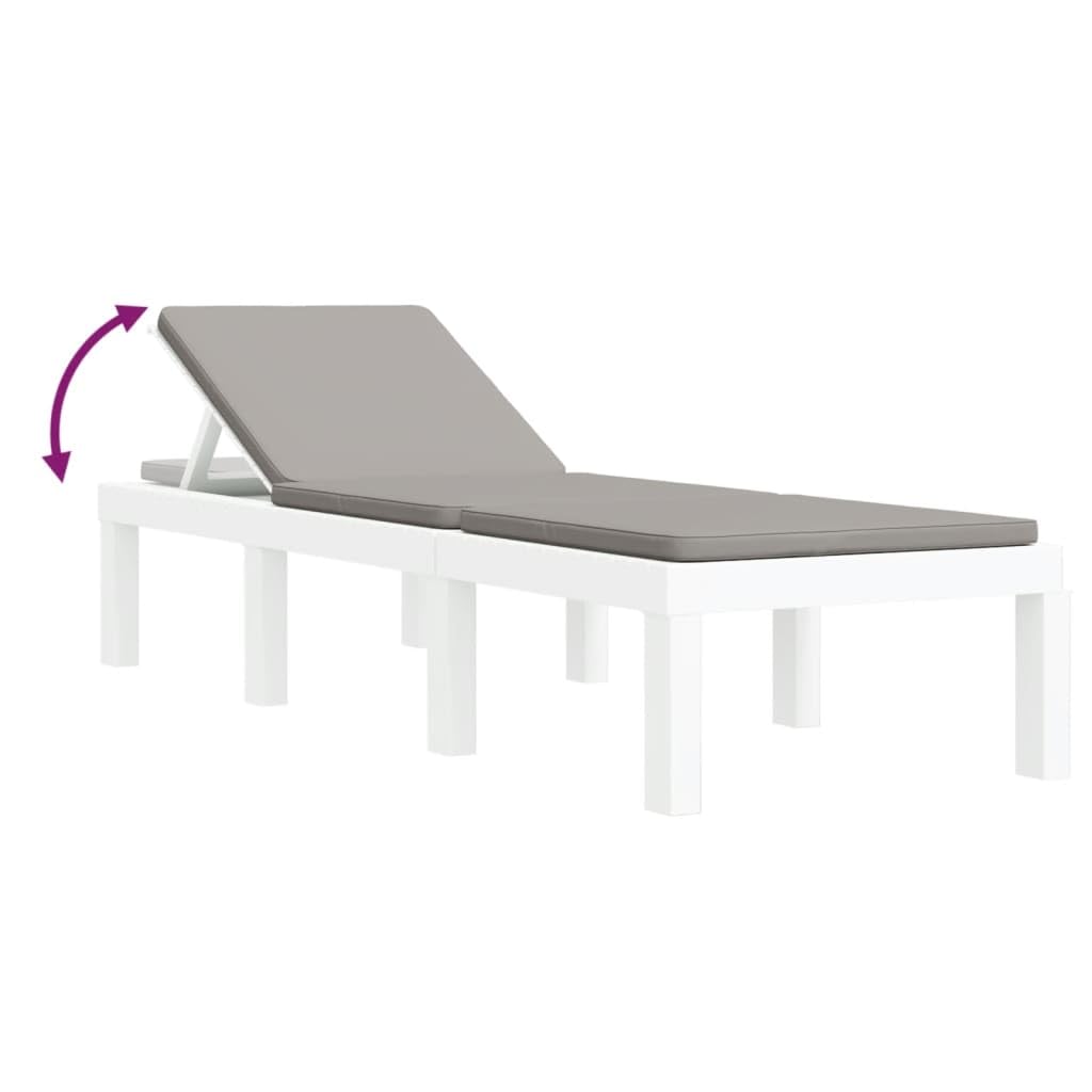 vidaXL Heim & Garten Lounge-Set 3-TLG PP Weiss mit Kissen