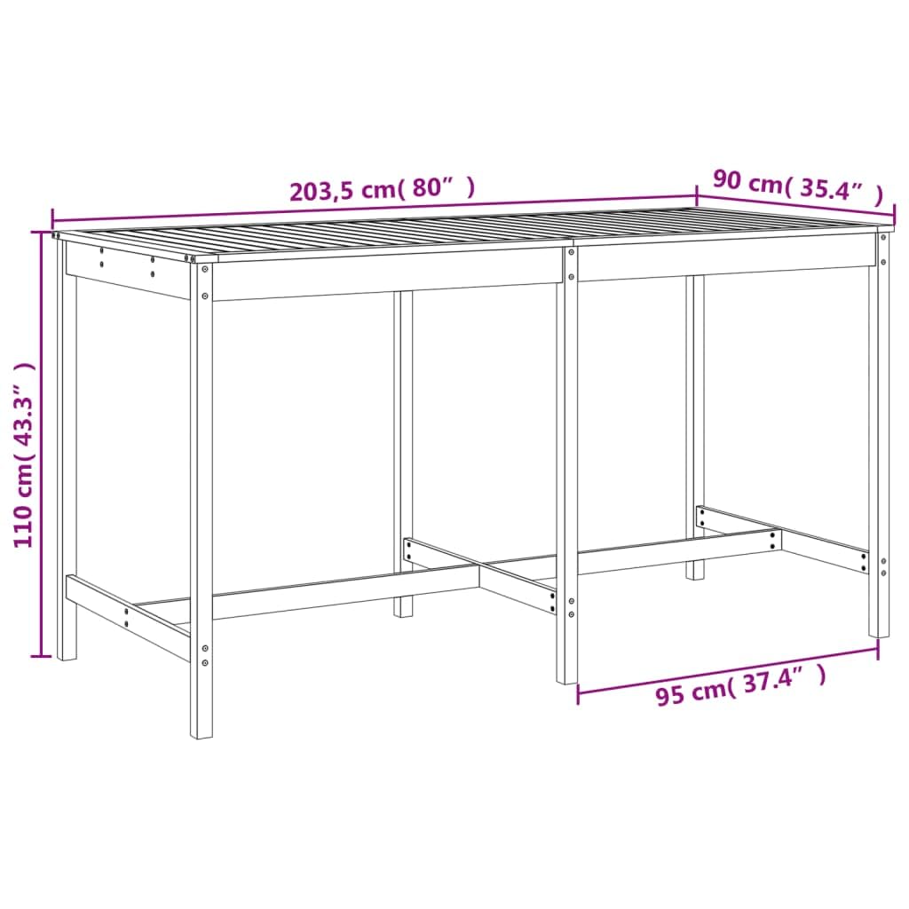 vidaXL Heim & Garten 9-tlg. Gartenbar-Set Holz Graue Kiefer