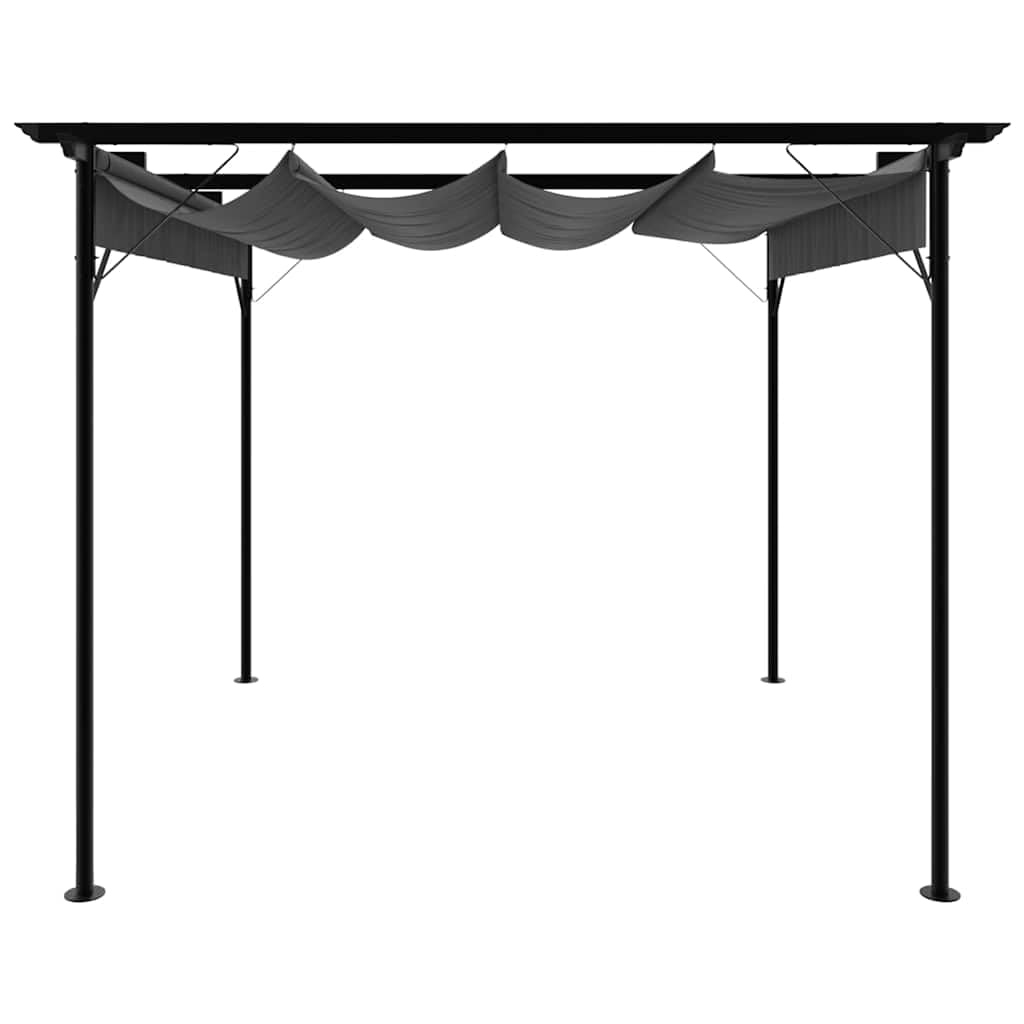 vidaXL Pergola Pavillon 3x3m Anthrazit Stahl Ausziehbares Dach