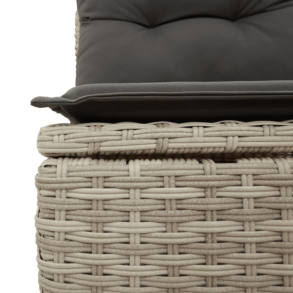 vidaXL Heim & Garten Garten-Sofagarnitur 5-tlg. hellgrau Rattan