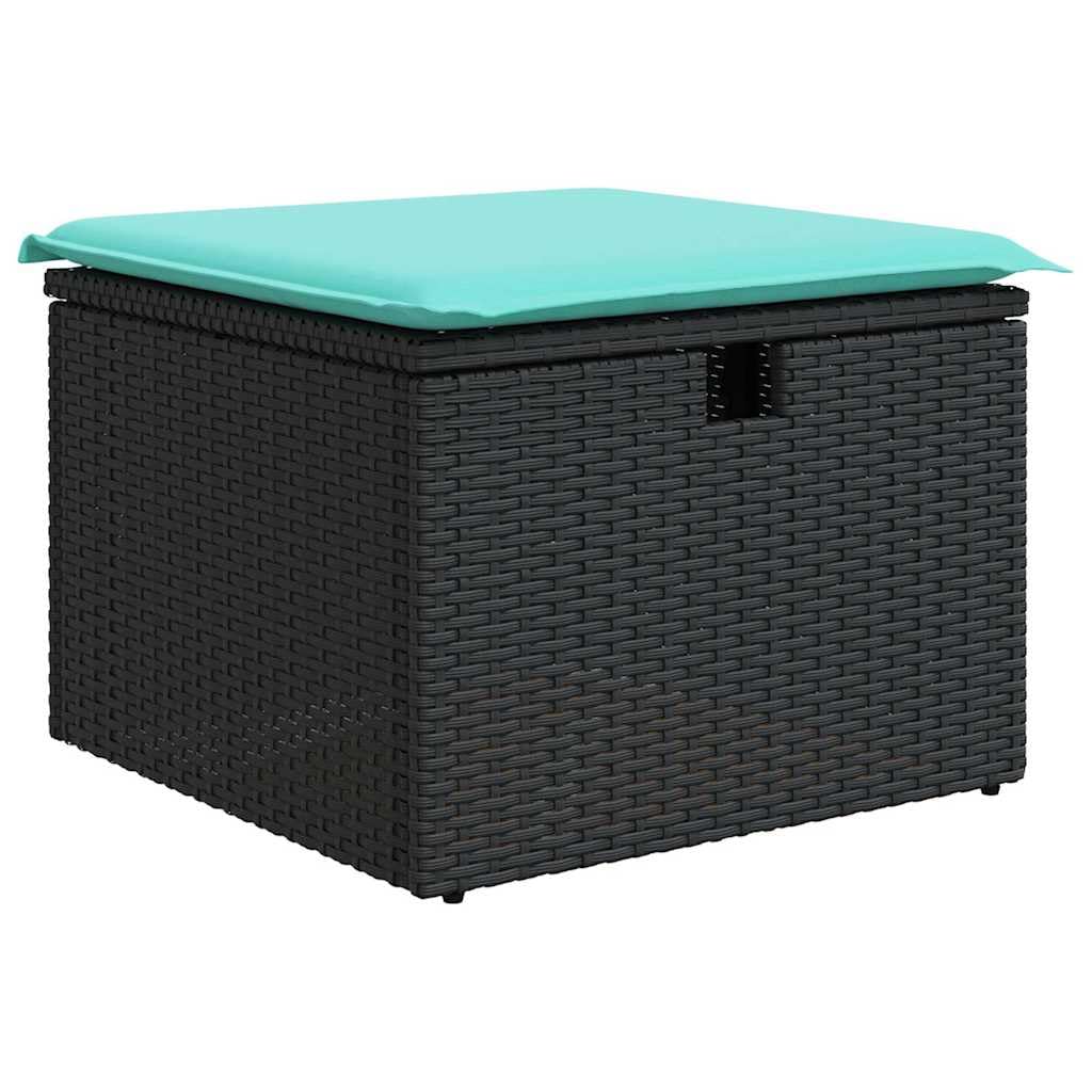 vidaXL Heim & Garten 8-tlg Garten-Sofagarnitur Schwarz Poly Rattan