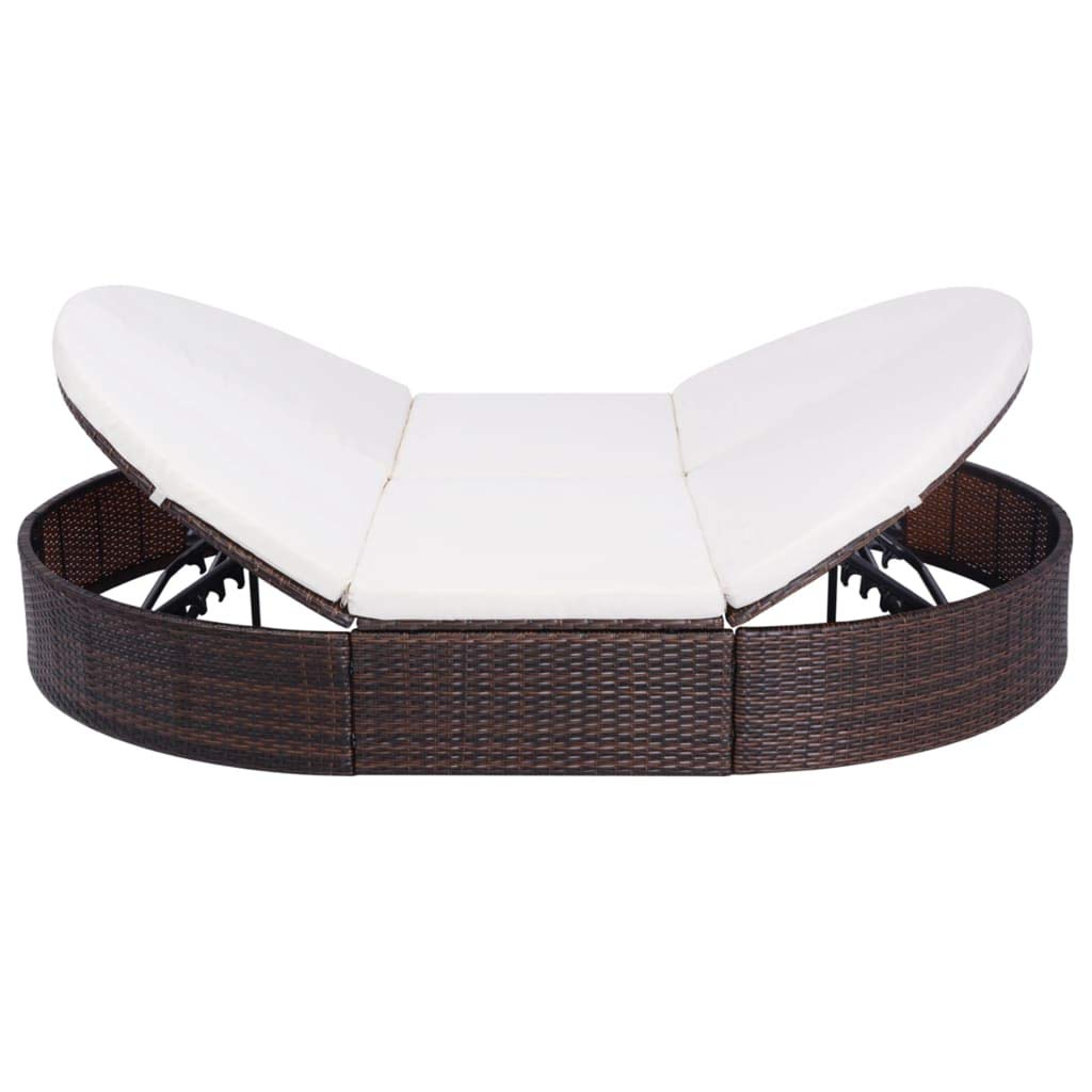 vidaXL Heim&Garten Loungebett Braun 200x140cm PE-Rattan