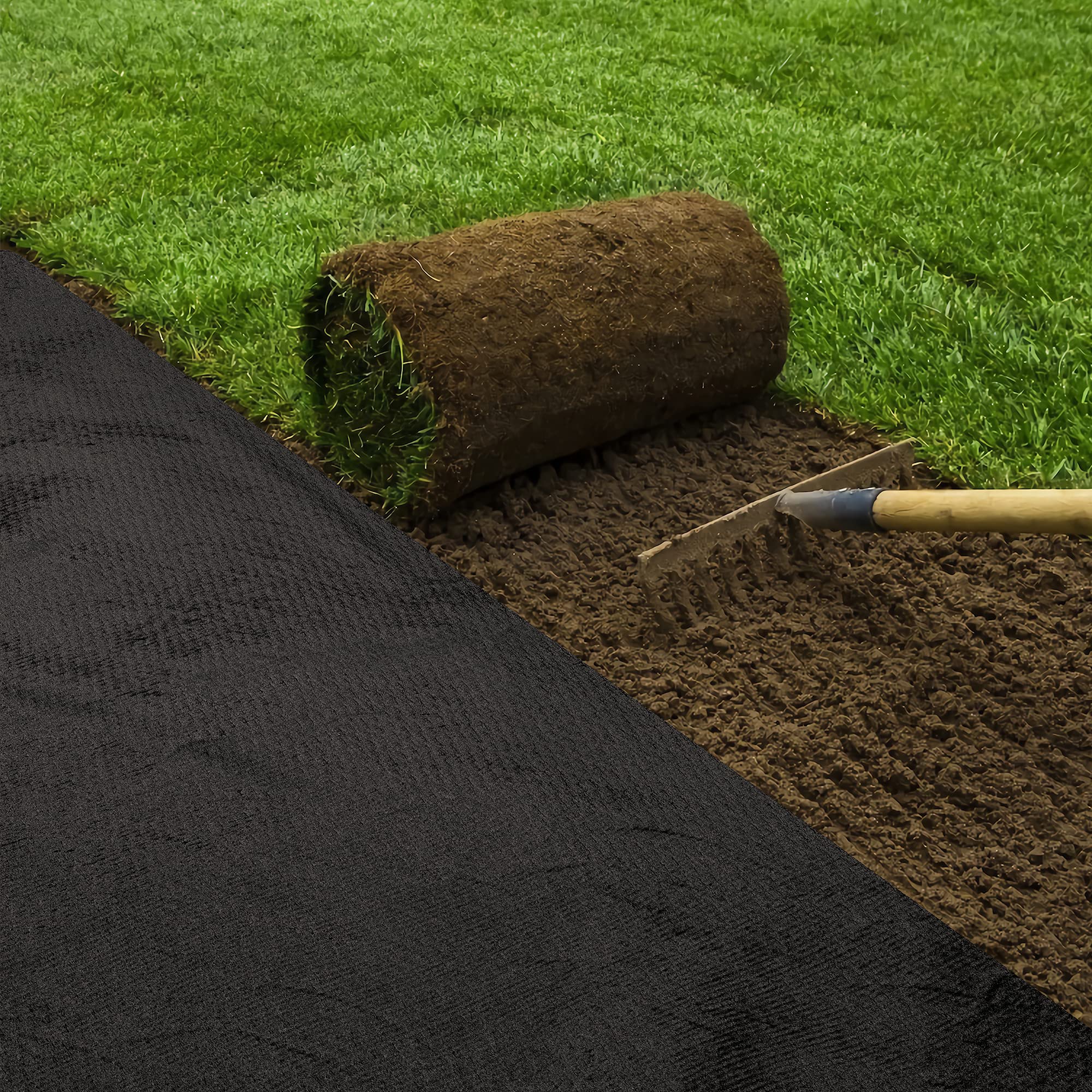 Intirilife Gartenvlies 50g 1x75m Unkrautvlies schwarz
