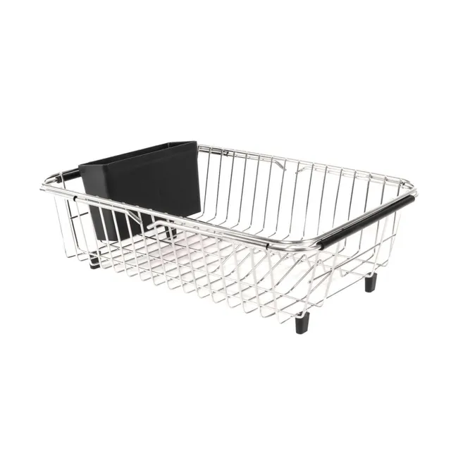 Intirilife Geschirrabtropfer Edelstahl Silber ausziehbar 38-56,5 cm