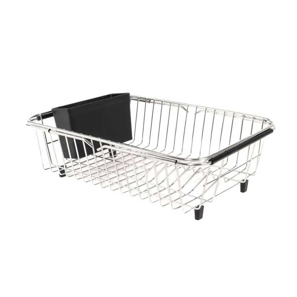Intirilife Geschirrabtropfer Edelstahl Silber ausziehbar 38-56,5 cm