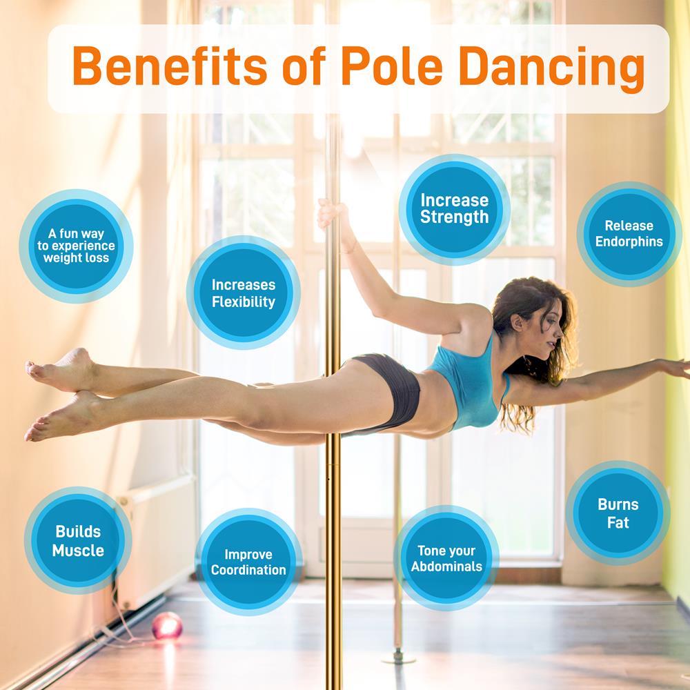 Serenelife Fitness Dance Pole Tanzstange Stahl höhenverstellbar