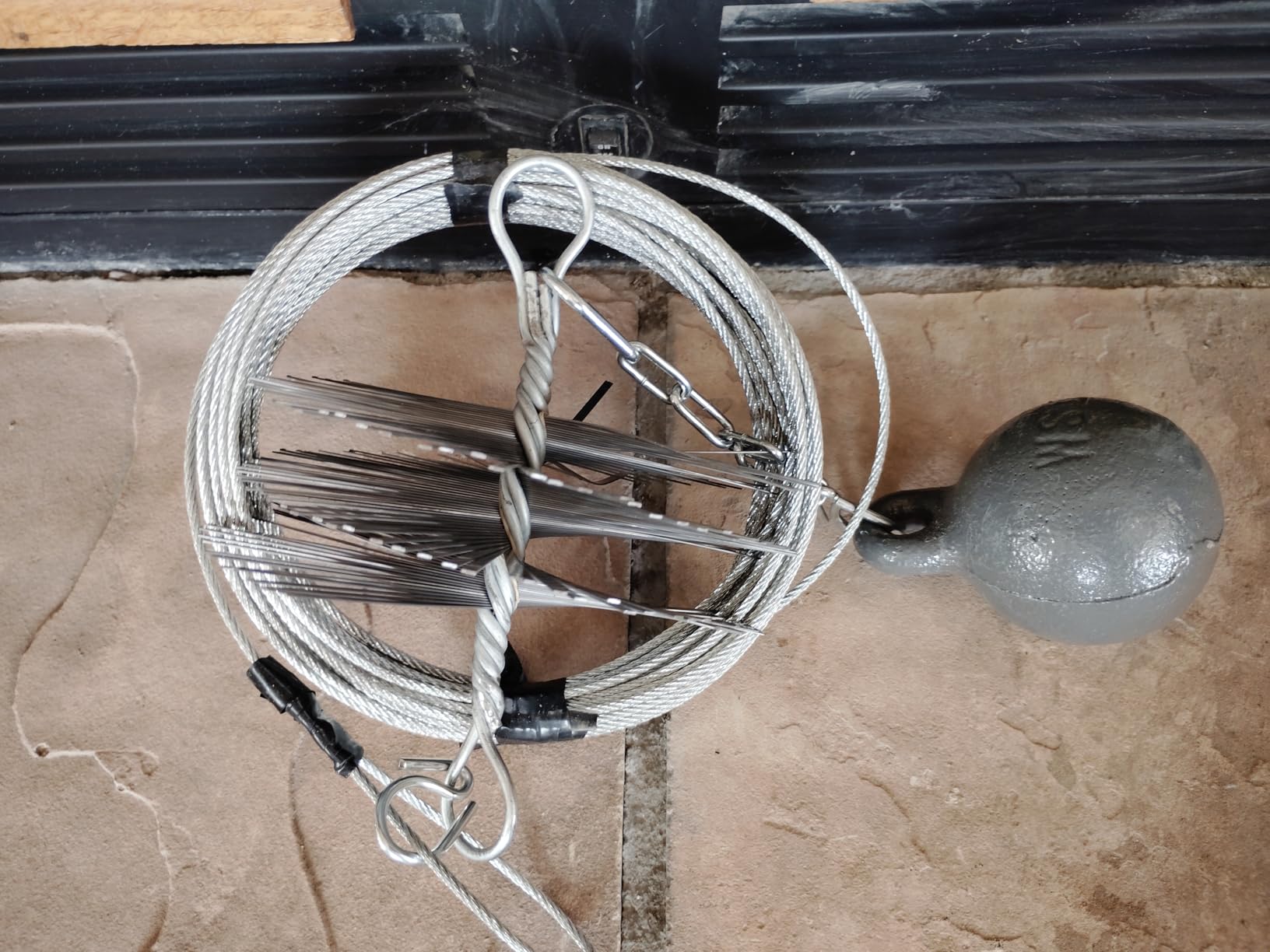vidaXL Heim & Garten Kaminreinigungsbürste 15cm 15m Seil
